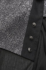 Silver [Eternal Dislocated Boundary] Sleeveless Lace Slim Gothic Elegant Prince Handsome Lolita Long Coat - Product - 9