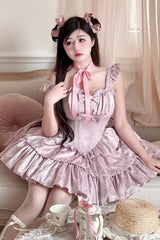 Angel Ribbon Multi-layer Ruffle Lace Sweet Lolita Dress 3 Colors - Product - 7