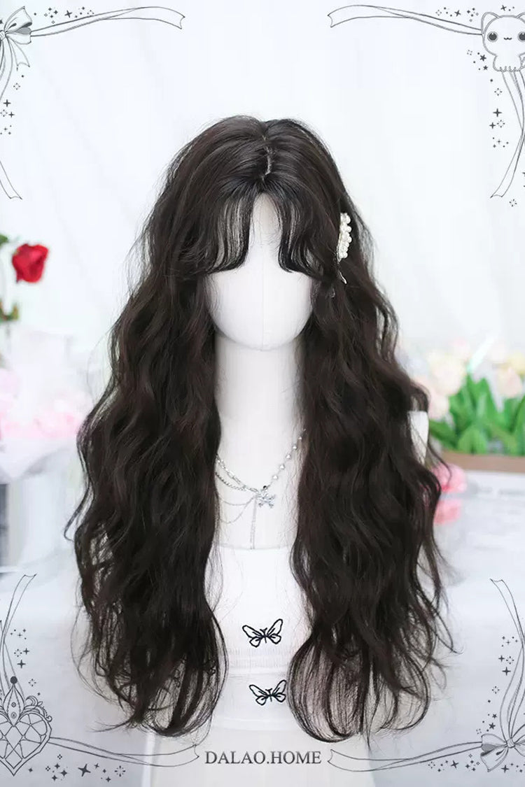 Secondary Tousled Small Waves Sweet Lolita Long Wigs 2 Colors - Brown - 2