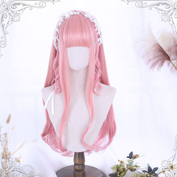 Pink Roman Curly Ears And Long Sweet Lolita Wigs - Pink - 1