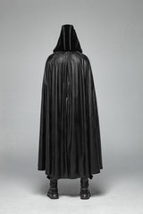 Black Print Embroidery Hooded Mens Gothic Coat Cloak - Product - 4