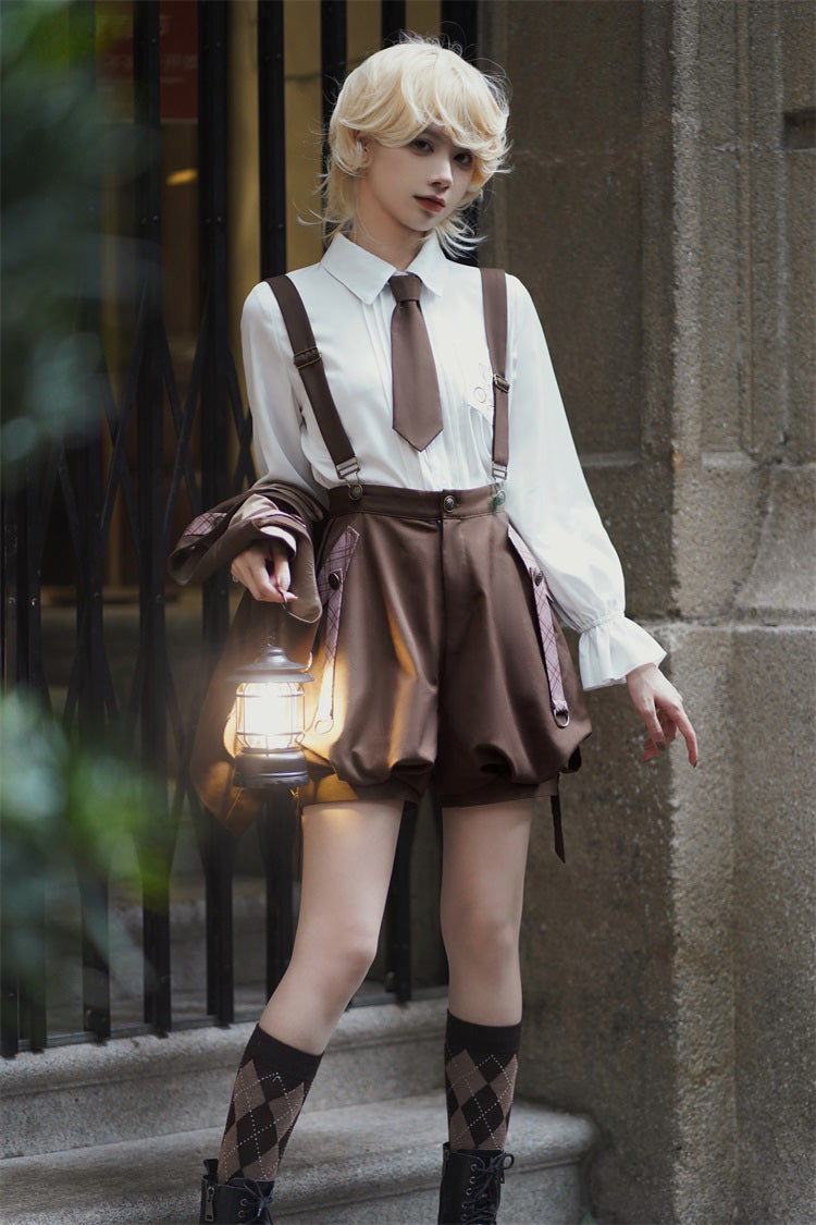 Brown Bunny Detective Prince Ouji Lolita Set - Product - 8