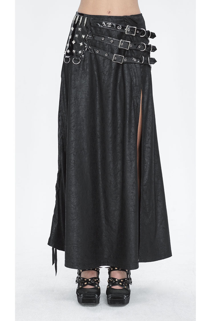 Black High Waisted Slim Women's Gothic Skirt - Product - 2