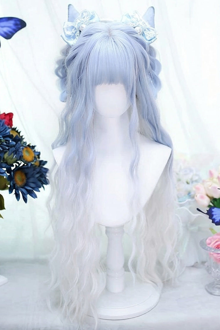 Blue Ombre Water Ripple Texture Long Wavy Sweet Lolita Wig - Product - 2