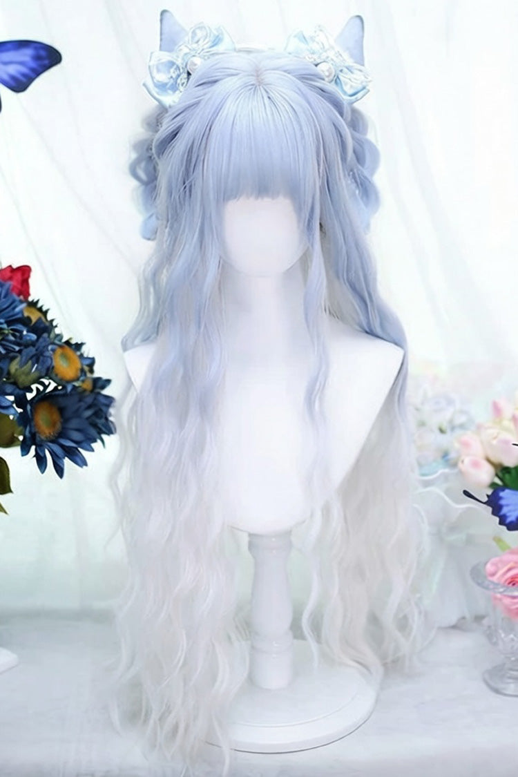 Blue Ombre Water Ripple Texture Long Wavy Sweet Lolita Wig - Product - 2