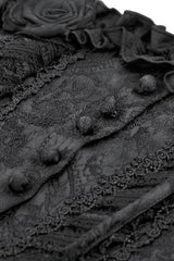 Black Floral Jacquard Lace-Up Women's Gothic Elegant Bustier - Product - 14