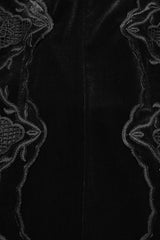 Black Sleeveless Floral Embroidery Women's Gothic Fishtail Slip Dress - Product - 6