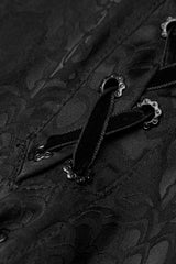 Jacquard Long Sleeve Front Metal Eyelets Lace Up Metal Carving Buckle Cuff Men's Gothic Shirt 3 Colors - Product - 7
