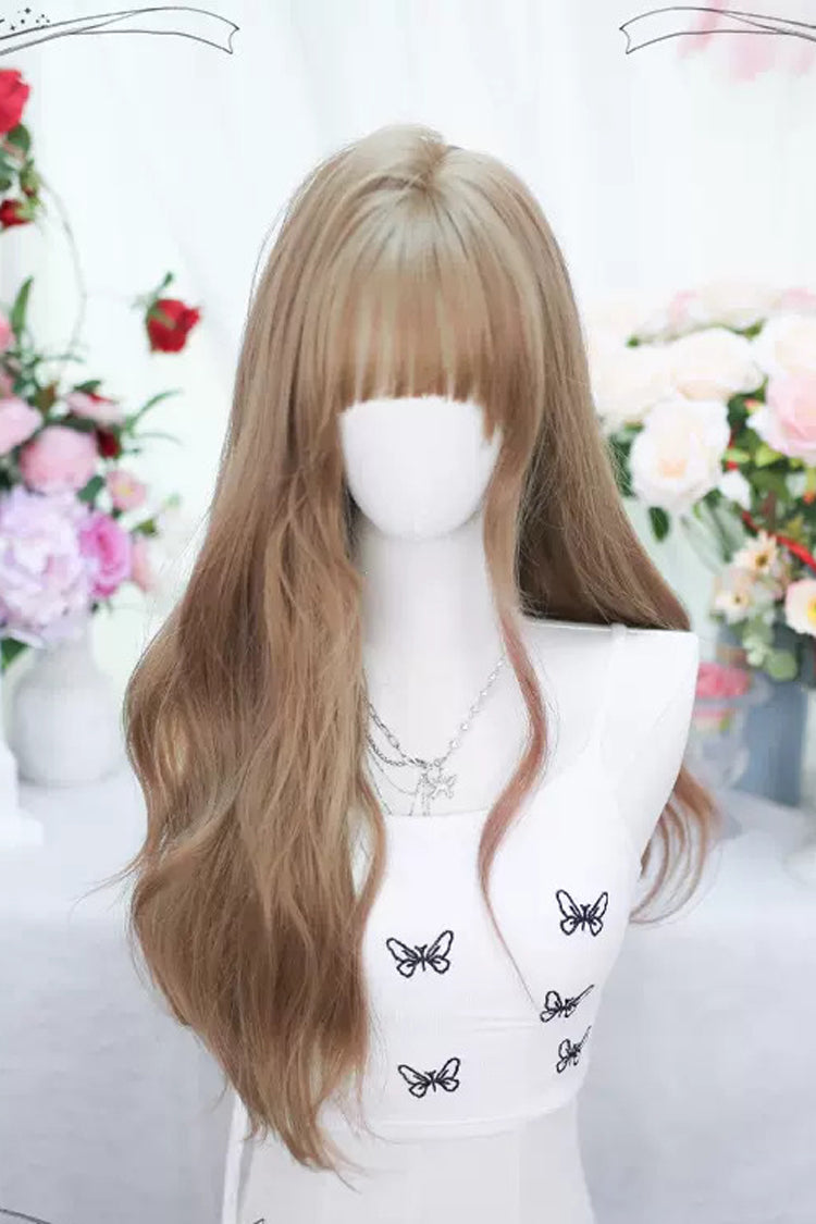 Light Brown Air Bangs Sweet Lolita Long Wigs - Product - 3
