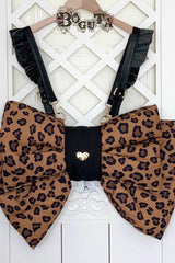 Brown Polka Dot Print Bowknot Shaped Sweet Lolita Backpack - Product - 4