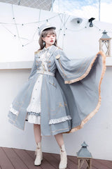 Blue Star Ocean Fantasy Cardigan Bowknot Sweet Military Elegant Lolita Dress - Product - 10