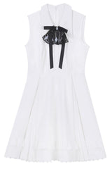 White/Blue Gradient Print Ruffle Cardigan Pearl Sweet College British Knight Style Handsome Lolita Dress Set - Product - 10