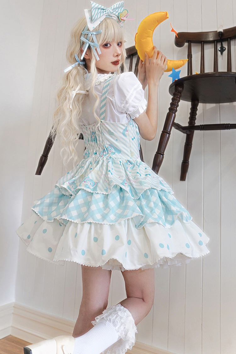Blue Miku Sleeveless Triple-Layered Print Bowknot Sweet (Dress Only) detail view 4