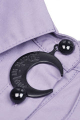 Purple Star Collar Long Puff Sleeves Women's Gothic Witch Blouse - Product - 12
