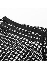 Black Punk Mesh See Through Sexy Long Sleeve Men's T-Shirt - Product - 5