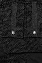 Black Stitching Mesh Metal Ring Decoration Men's Steampunk Pants - Product - 6