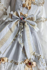 Blue Hanayome Bowknot Princess Multi-Layer Ruffled Sweet Lolita JSK Dress - Product - 5
