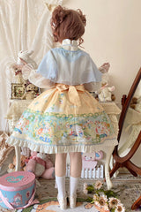 Multi-Color Fairy Rabbit Print Ruffle Bowknot Sweet Chinese Style Princess Lolita Dress - Product - 5