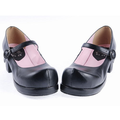 Black Simplicity Strap Platform Classic Lolita Shoes - Product - 2