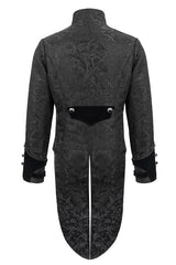 Black Bird Shaped Patchwork Swallowtail Mens Gothic Coat - Product - 5