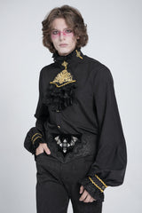 Black Embroidered Lace-Up Men's Gothic Accessory  Bat Embroidered Girdle - Product - 4