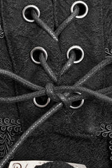 Black Jacquard Embroidery Metal Buckle Men's Steampunk Vintage Skirt - Product - 7