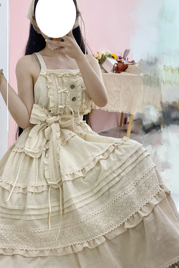 Summer Flower Tea Ruffle Bowknot Lace Sweet (Dress Only) detail view 7