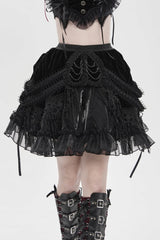 Black Multi-Layered  Tassels  Chain-Decorated Women's Gothic Skirt - Product - 12