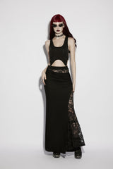 Black Cut-Out Slim Irregular Women's Gothic Handsome Vest - Product - 6