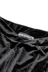 Black Women's Gothic Floral Embroidered Lace Flared Pants - Product - 11