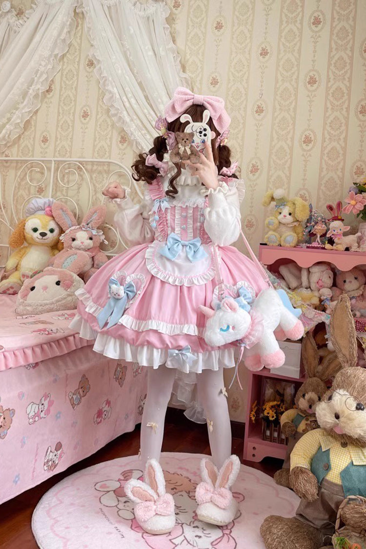Cute Party Multi-layer Ruffle Bowknot Sweet Princess Lolita Jsk Dress 2 Colors - Product - 3