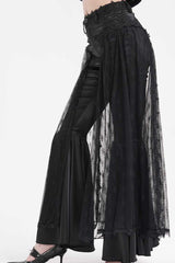Black Crochet Lace Mesh Women's Gothic Pants - Product - 2