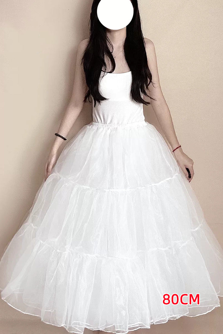 White Violent Boneless Four-Layered Sweet Lolita Long Petticoat - White(Long) - 3