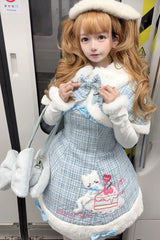 Blue Print Embroidery Bowknot Sweet Princess Lolita Jsk Dress - Product - 2