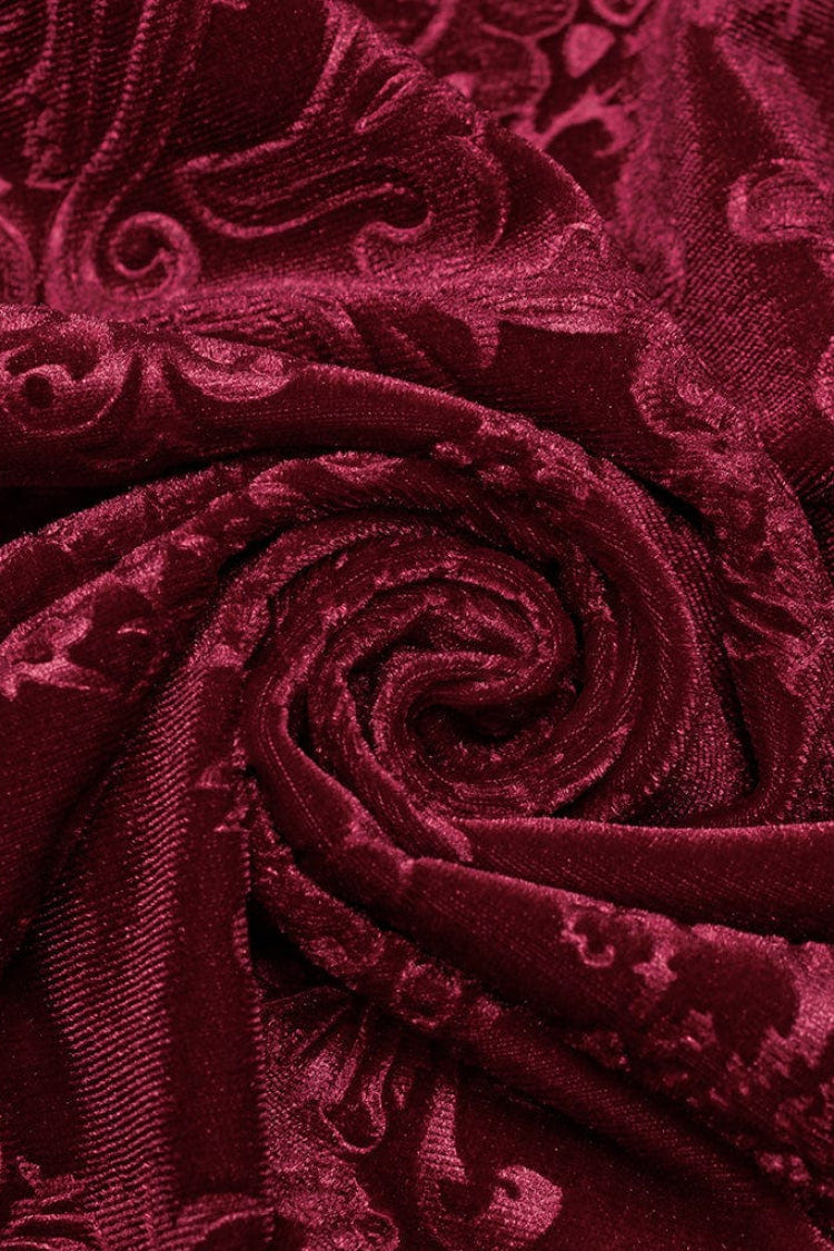 Men's Long Sleeves Embossed Velvet Print Gothic Gorgeous Blouse 2 Colors - Product - 14