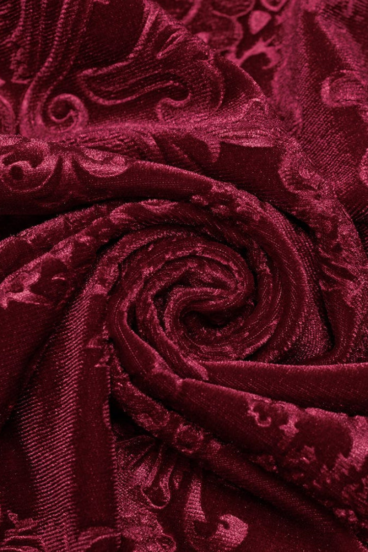 Men's Long Sleeves Embossed Velvet Print Gothic Gorgeous Blouse 2 Colors - Product - 14