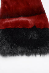 Red Stand Collar Long Sleeves Buckle Straps Faux Fur Women's Punk Short Cloak - Product - 5