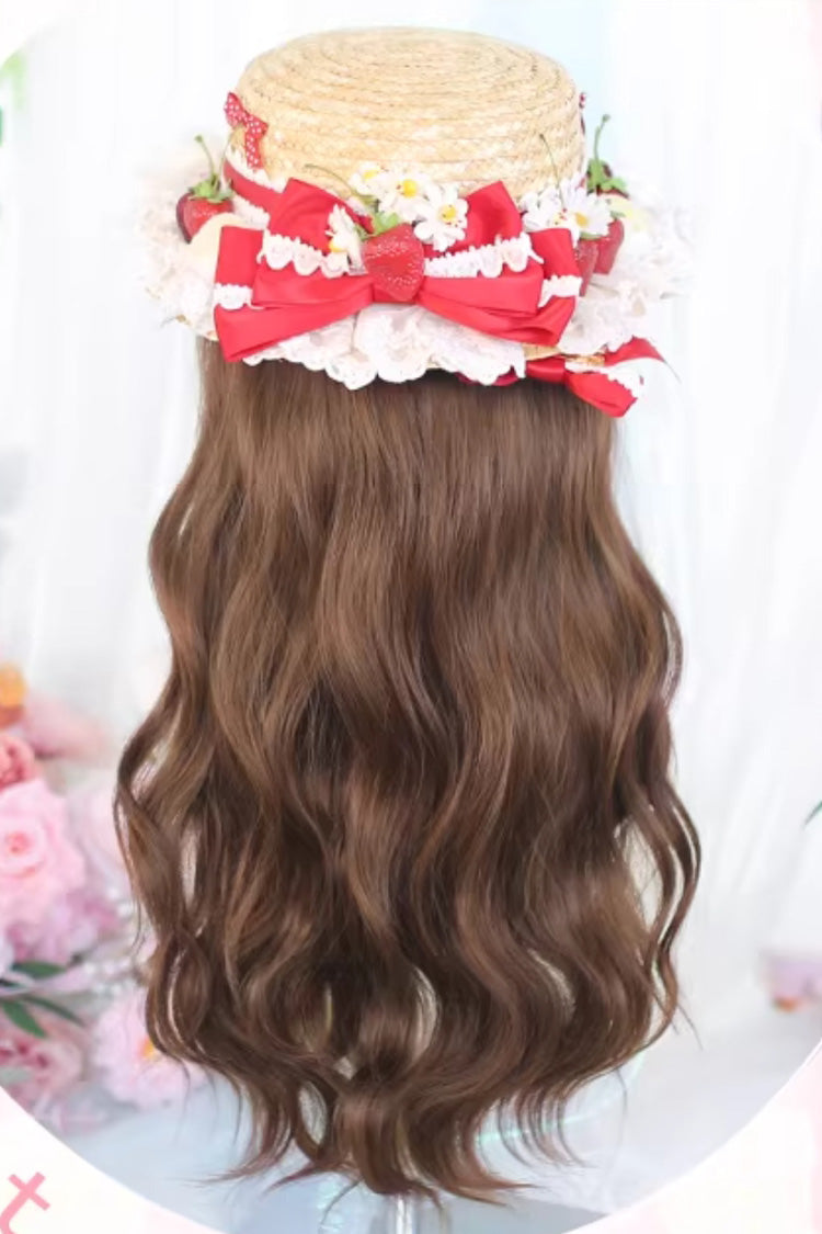 Warm Brown Japanese Style Wavy Daily Sweet Lolita Wig with Light Airy Bangs - Product - 3