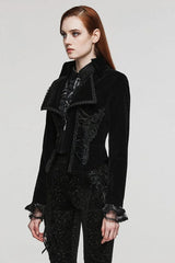 Women's Large Lapel Collar Long Sleeves Slim Tuxedo Gothic Coat 2 Colors - Product - 3