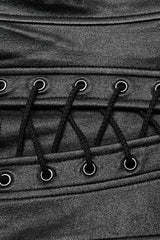 Black Cross Straps Hollow Lace-Up Womens Steampunk Vest - Product - 8