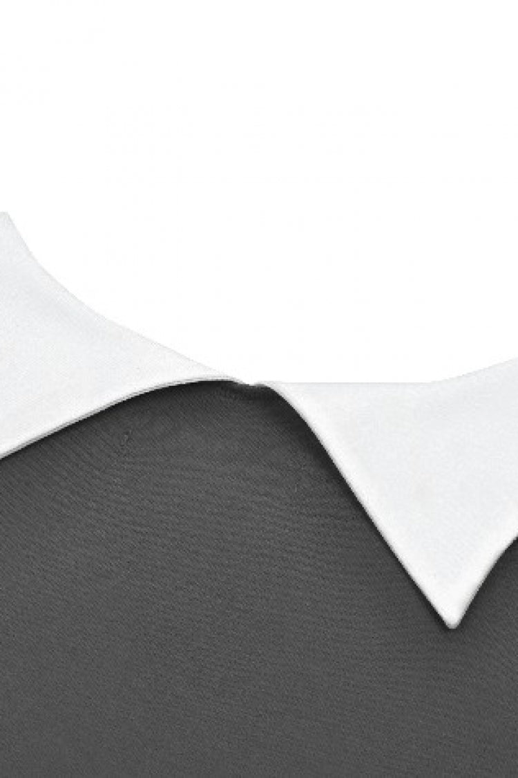 Grey Bowknot Peter Pan Collar Long Sleeves Bat Women's College Style Sweatshirt - Product - 23