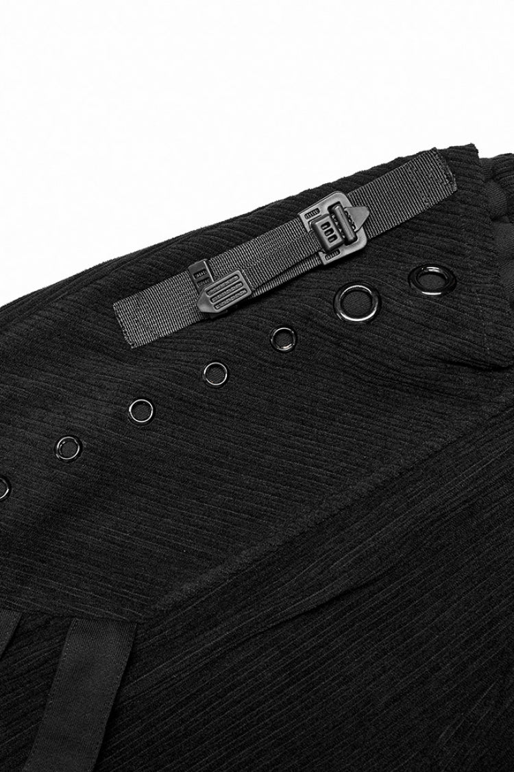 Black Doomsday Metal Stitching Corduroy Men's Steampunk Pants - Product - 5