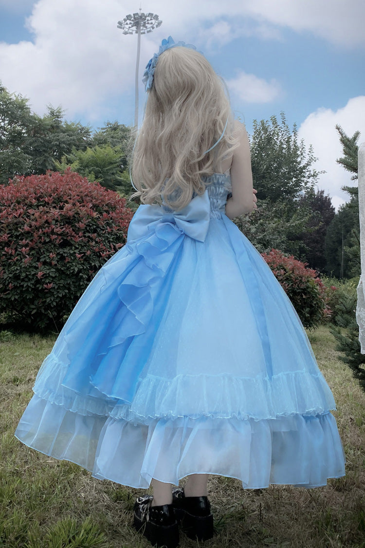 Blue Moonlight Sonata Ruffle Cardigan Bowknot Lace Sweet Vintage (Dress Only) detail view 3