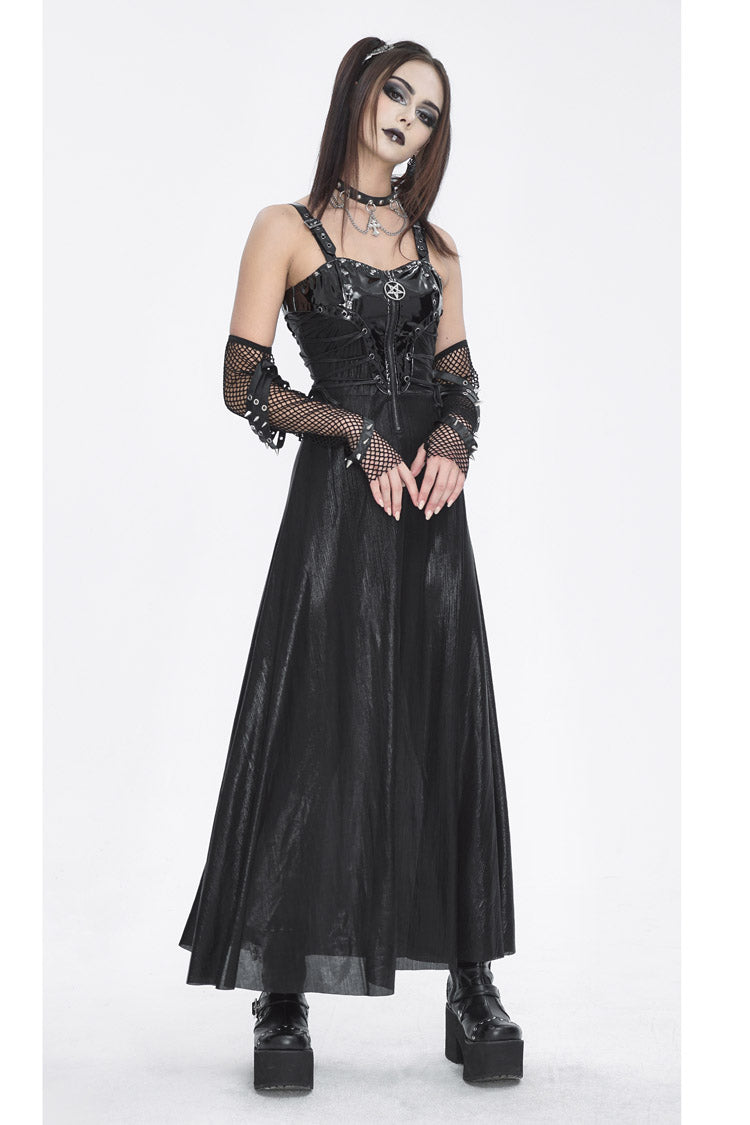 Black Buckle Strap Eyelets Womens Gothic Jsk Dress - Product - 3