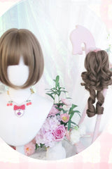 Short Roman Ringlet with Twin Pigtails Sweet Lolita Wig Set 3 Colors - Product - 3