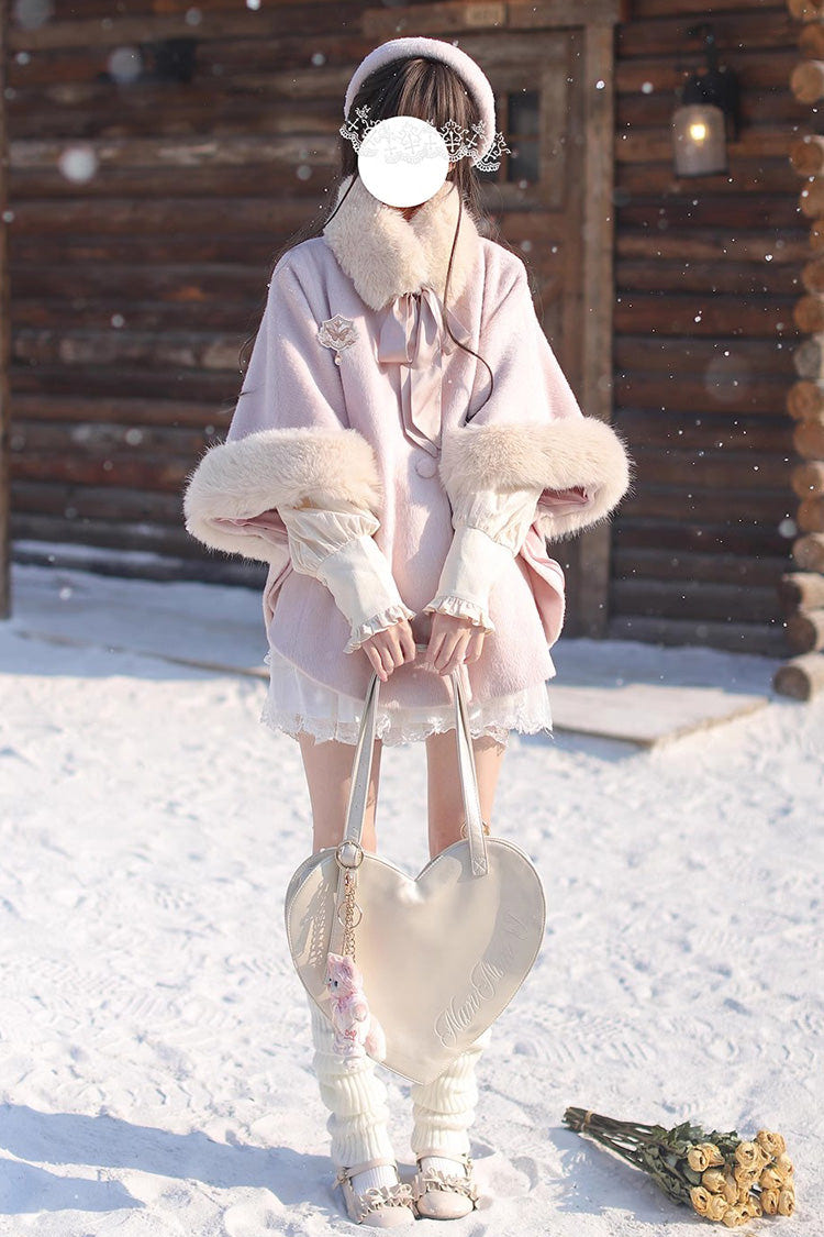 Pink [Bella] Long Sleeves Single Breasted Sweet Lolita Woolen Coat - Product - 4