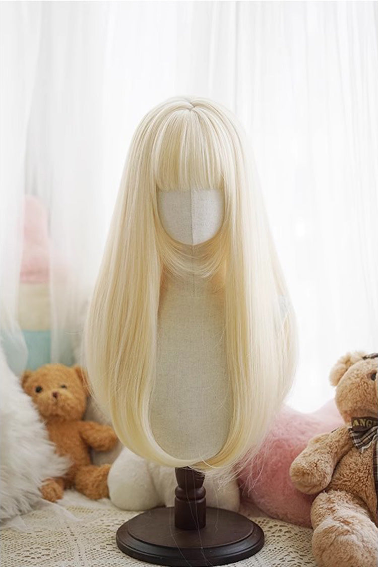 Daily Sweet Elegant Lolita Straight Wig 6 Colors - Gold - 3