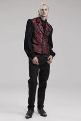 Men's V Collar Sleeveless Print Luxury Gem Four Button Stitching Gothic Vest 2 Colors - Product - 8