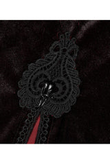Black/Red Gothic Palace Gorgeous Straps Fantasy Gradient Skirt Large Open Sleeves Hooded Women's Cloak - Product - 8