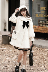 Ivory Petal Collar Long Sleeves Autumn Winter Sweet Princess Lolita Coat - Product - 7